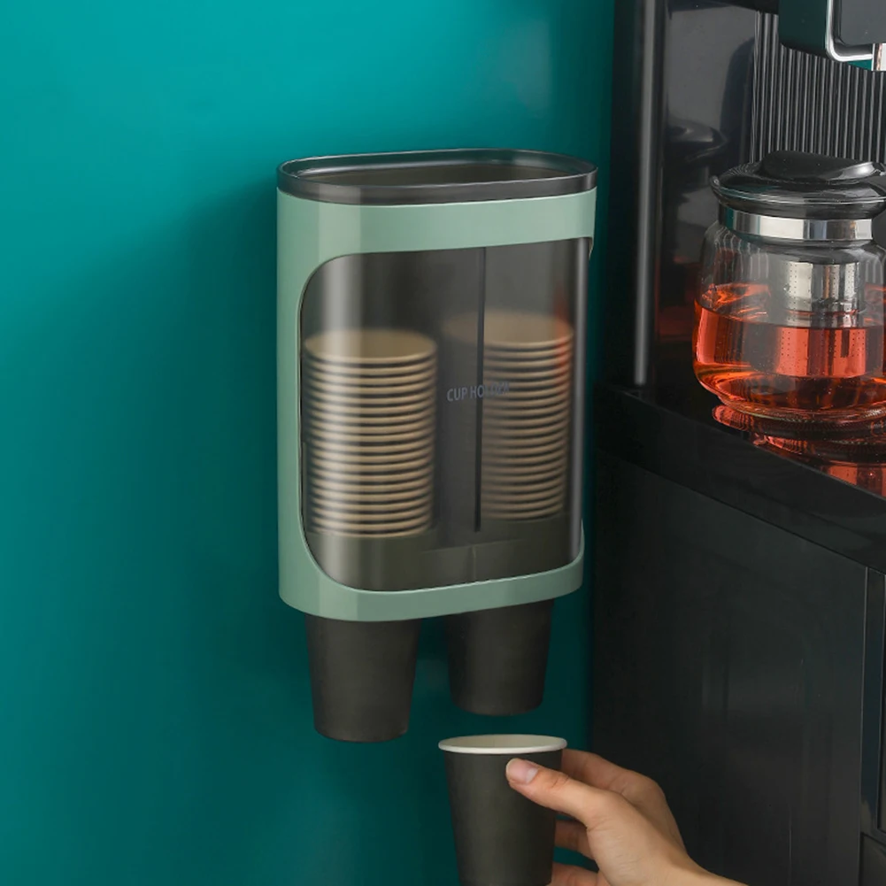 Disposable Cup Holder Water Dispenser Storage Paper Cup Rack Space-Saving Taker Automatic Dropper Organizer For Home cup storage holder paper cup dispenser