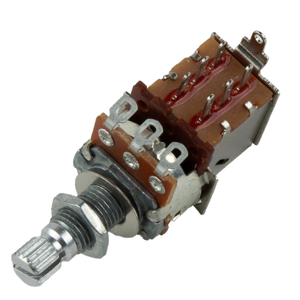 

Precise Knurled Shaft Guitar Push Pull Potentiometer For Custom Wiring 18mm Split Shaft A250K B250K A500K B500K