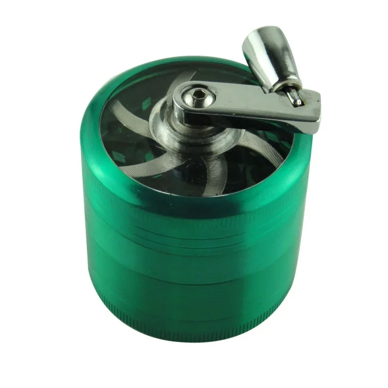 4-layer Tobacco Grinder Manual Aluminum Herbal Herb Mill Spice Crusher Smoke Grinder Crusher Hand Crank Muller Smoking Accessory herb grinder smoking accessories tobacco smoking accessories tobacco grinder manual spice grinder