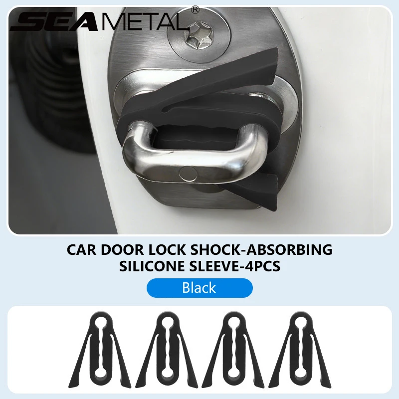 Car Door Lock Shock Pad 4pcs Silicone Auto Door Lock Protection Cover Force Release Arm Design for Car Truck Latch