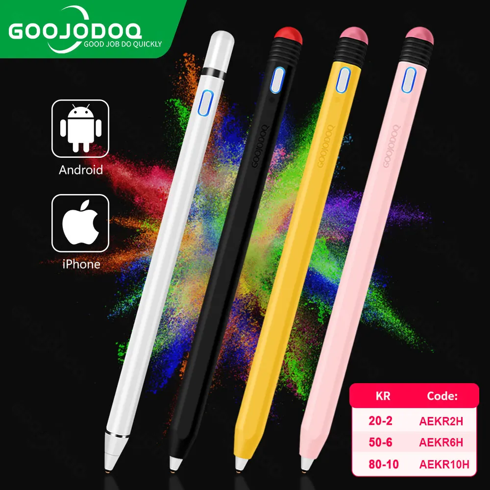 Goojodoq Per Apple Pencil 1 2 Universal Stylus Pen Pencil Per Ipad 2021 Air 2 Ipad Pro 11 12.9 Pencil Tablet Pen Ios Android