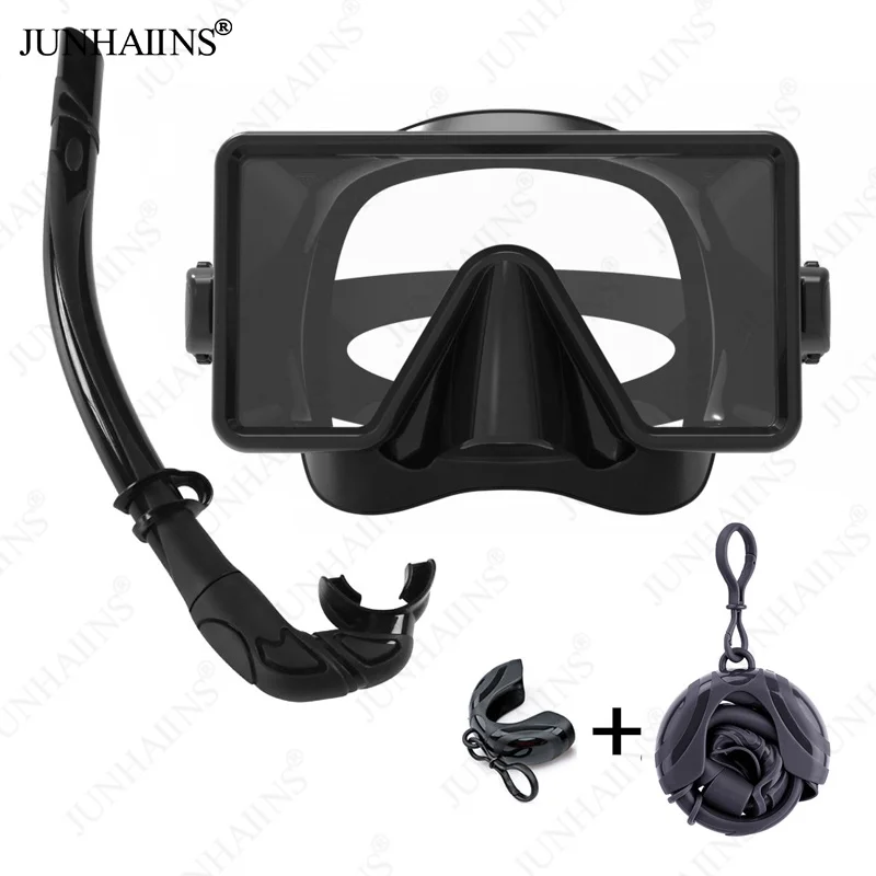 Scuba Diving Goggles Professional Tempered Glass Freediving Snorkeling Mask Swimming Mask HD AntiFog snorkel diving mask professional snorkeling mask gear hd lens wide view tempered glass goggles for gopro hero 5 4 3 camera