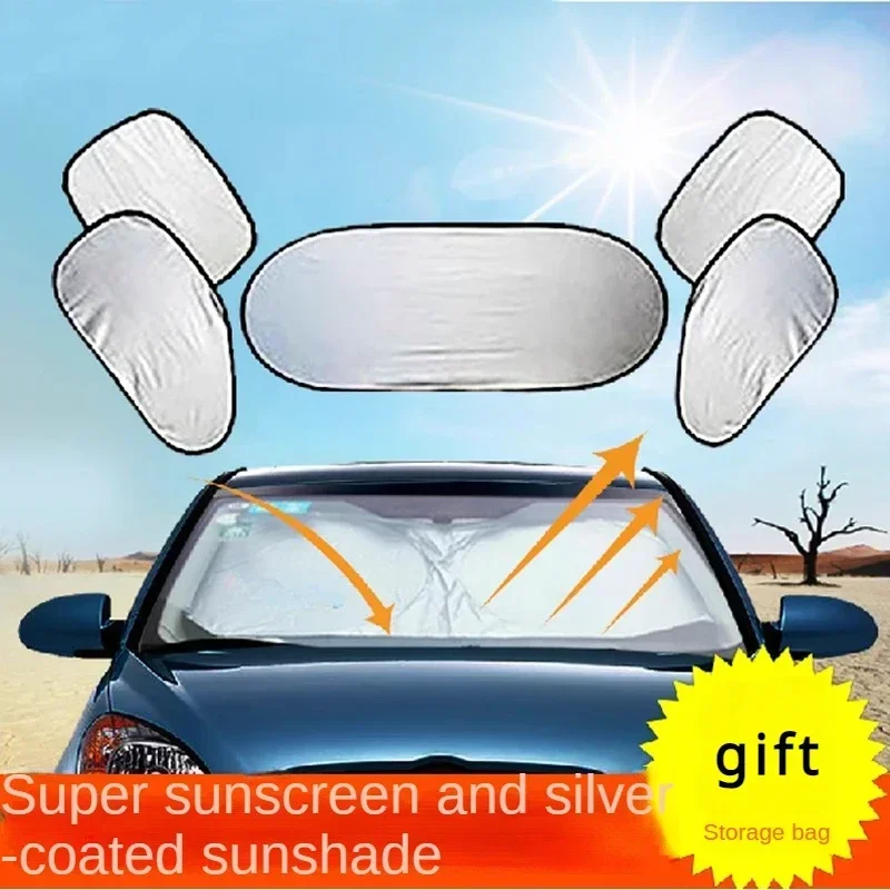 Silver Coated Car Window Sunshade Set for Sun Protection