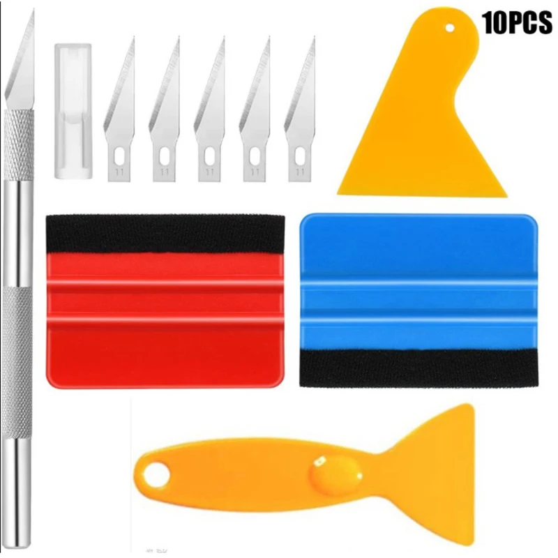 1 Set Car Tools Wrap Film Sticker Wrapping Tool Vehicle Vinyl Wrap Window Tint Film Tool Kit Cutter Aid Window Tinting car wrapping tools automotive film tools