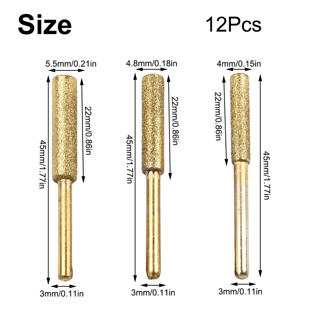 

Brand New Chainsaw Sharpener Burr Durable Grinding Head High Hardness Home Plated Replacement Shank 3mm