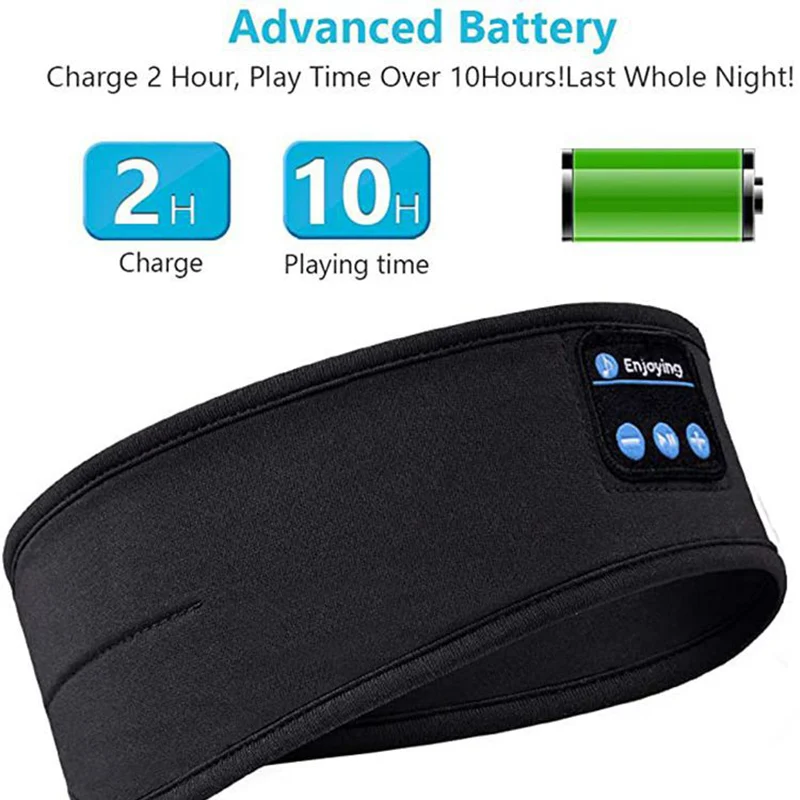 Bluetooth Earphones Sports Sleeping Headband Comfortable and Sweat-wicking Versatile HD Stereo Speakers Eye Mask Music 4