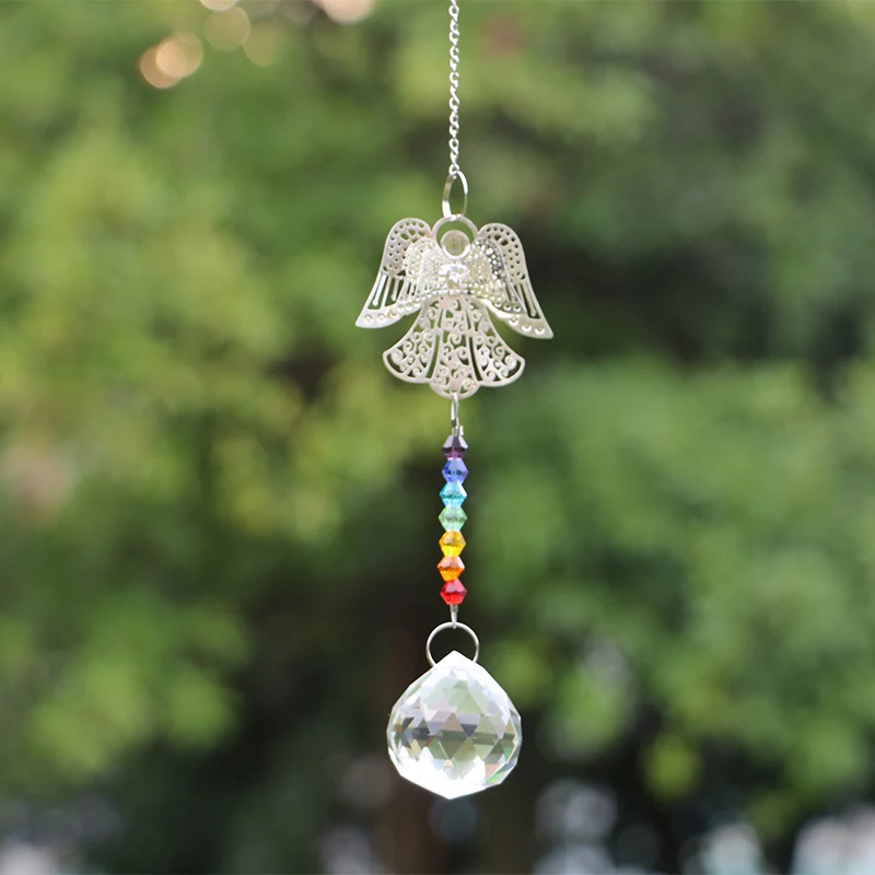 1PCS Suncatcher Rainbow Angel Crystal Bicone Beads Pendants Home Hanging Crystal Decorations