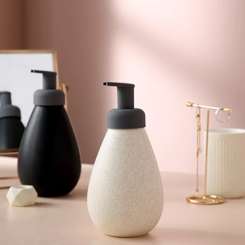 

European Bathroom Press Type Lotion Bottle Bubble Type Ceramic Sub Bottle Hand Sanitizer Storage Bottle Portable Soap Dispensers