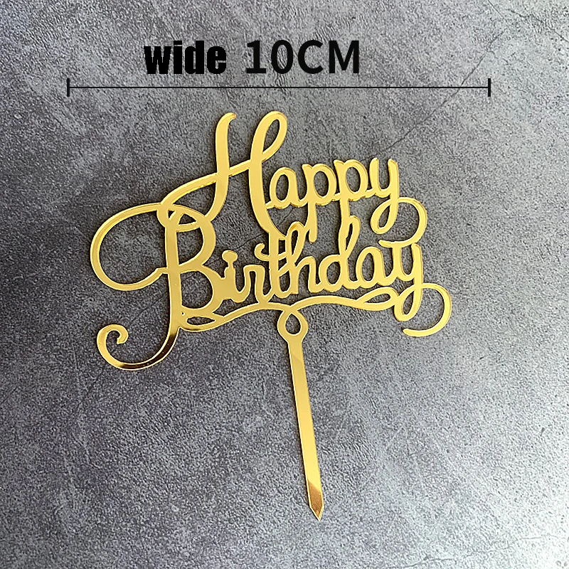 1 PCS Happy Birthday Cake Side Acrylic Decoration Anniversary Topper cake decorating tools