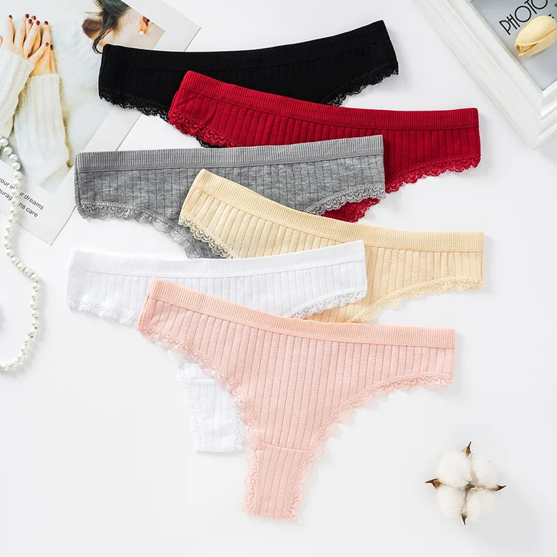 Women's Cotton Thongs Comfor Panties Lowrise Gstring Female Tback