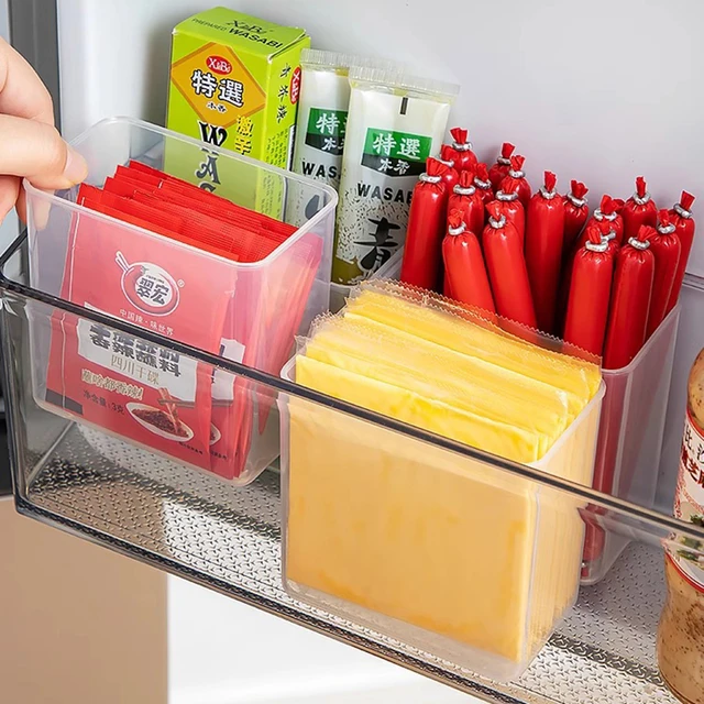 Réfrigérateur alimentaire frais boîte de rangement réfrigérateur porte latérale fruits légumes épices alimentaire étui conteneur cuisine organisateur boîtes de rangement 1