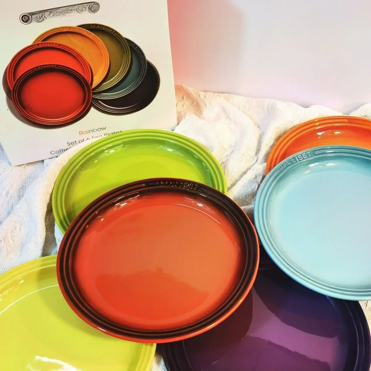 Vegetable Plate French Rainbow Underglaze 9-inch 7-inch Ceramic Western Food Trays