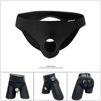 Slip sexy scavati Biancheria intima senza cavallo per uomo adulto Custodia per pene aperta Mutandine con foro Glutei erotici Lingerie senza schienale 1