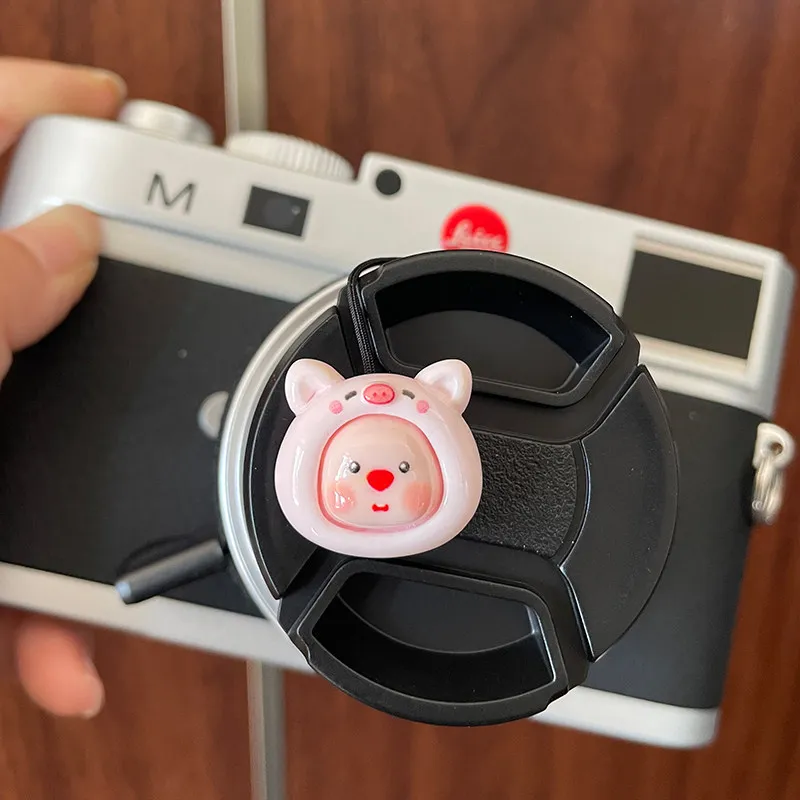 Adorable Cartoon Camera Lens Cap Keeper with Anti-Lost Strap - Universal Accessories