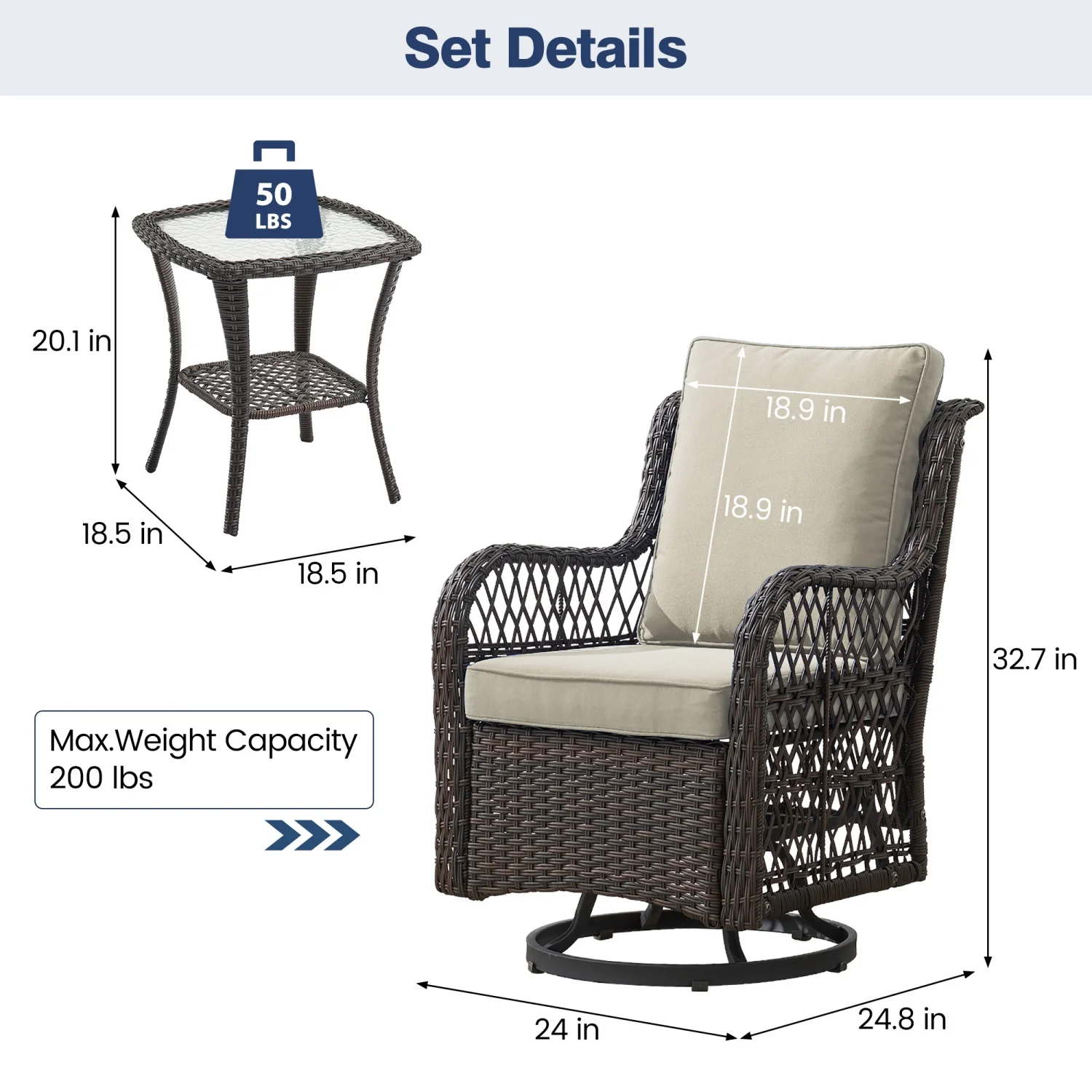 HiMISS outdoor bistro set image 4