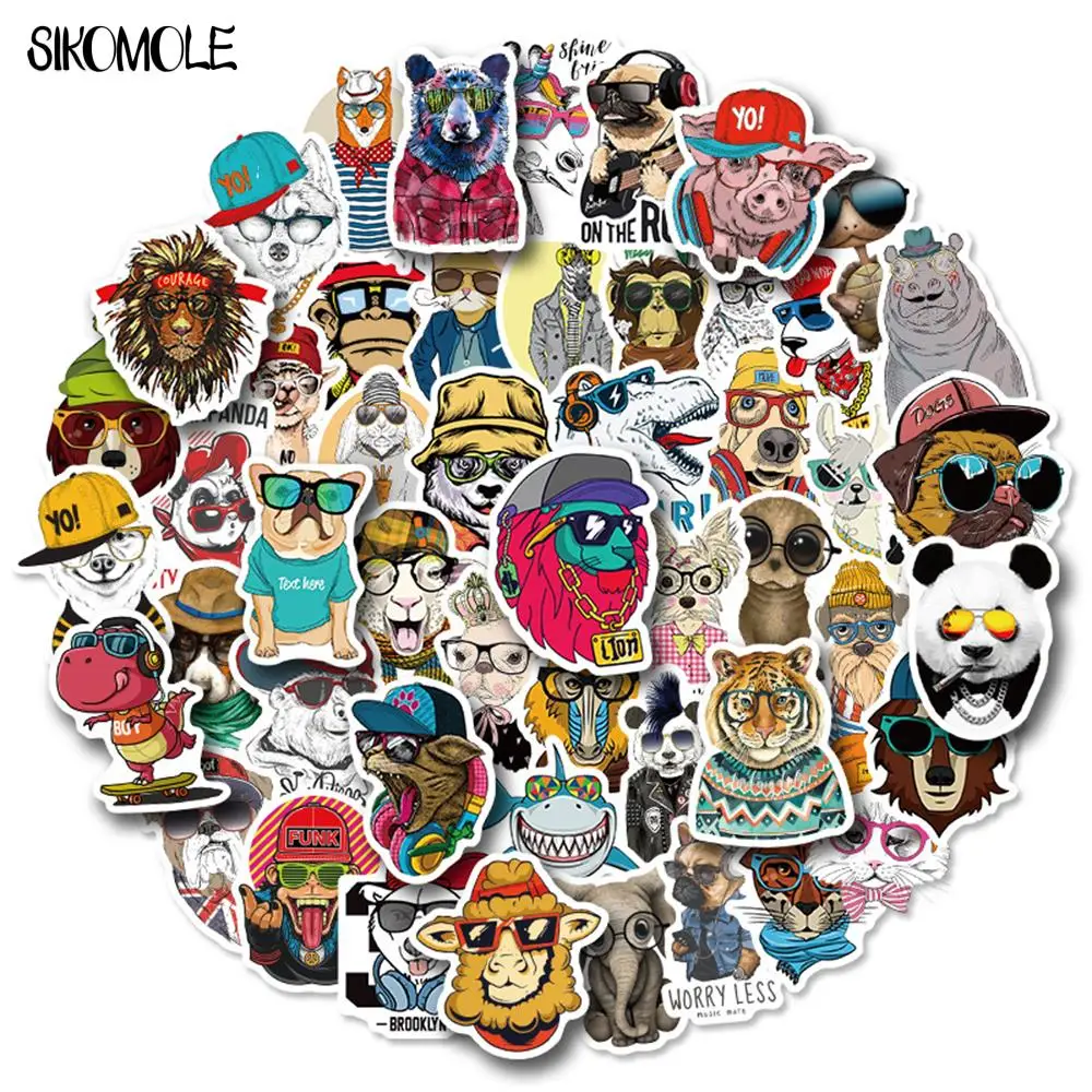 

10/30/50 шт. милые кавайные забавные наклейки с животными Мультяшные для гитары шлема багажа DIY Классические игрушки наклейки граффити наклейки для детей F5