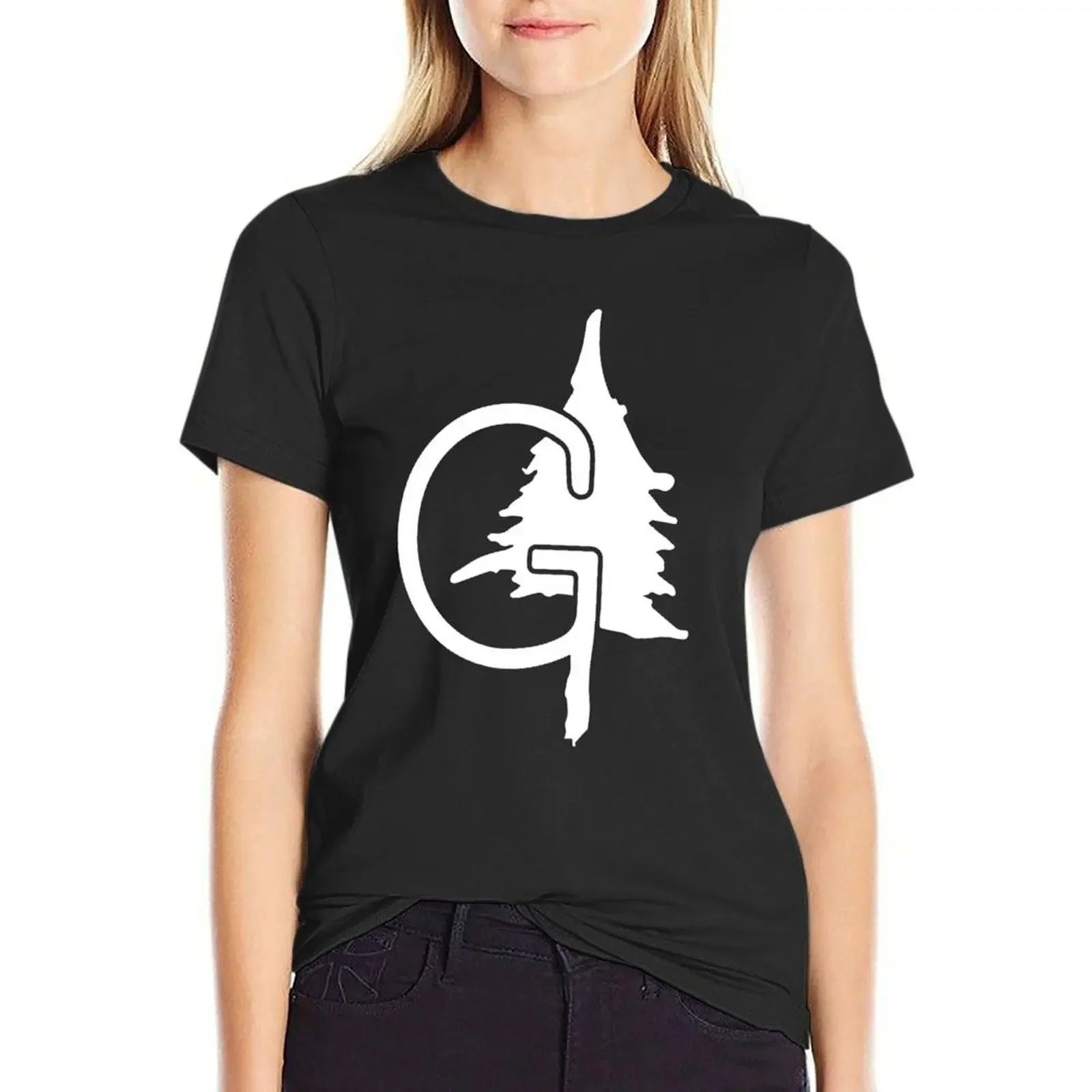 

GGO Logo (White) T-Shirt Aesthetic clothing Female clothing tees vintage clothes Women tops