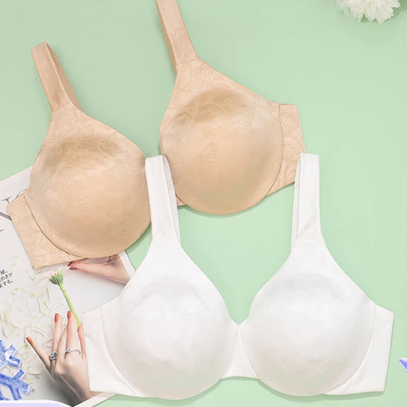 

Womens Seamless Minimizer Bras Full Coverage Underwire Floral Non Padded Push Up Bra Female Lingerie 36 38 40 42 C D DD E F