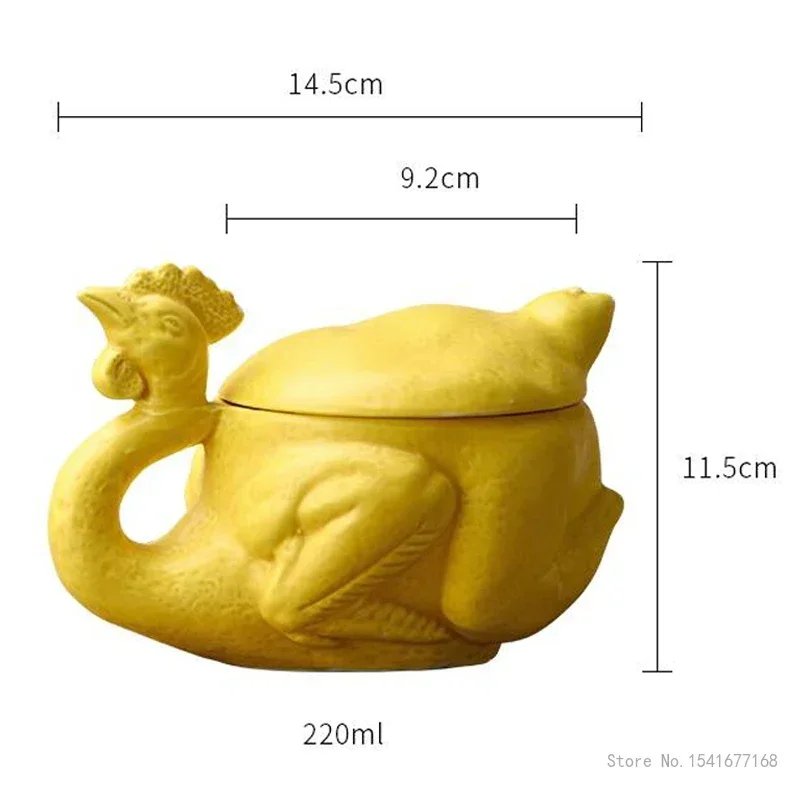 Creative Cartoon Salt-baked Chicken Shaped Ceramic Mug, With Lid, Female Curious Household Items Tea Milk Coffee Cup, 220ML, 1Pc