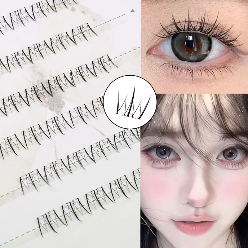 새로운 자체 접착식 아래 인조 속눈썹 36 클러스터 스템리스 자연스러운 하단 개별 C컬 연장 DIY 메이크업 속눈썹