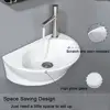 Ceramic Small Wall Mount Bathroom Sink High Gloss Glaze Mini Floating Bath Basin Hung Rv Bathroom Easy Install Length16.5" 5