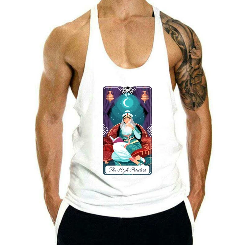 

Мужская майка с высокой частной Таро картой с художественным логотипом (доступно для женщин), Мужская Черная майка в стиле Харадзюку