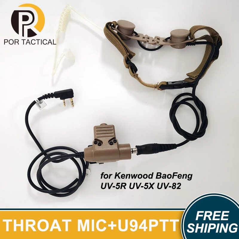 Tubo Acustico Nascosto Con PTT E Auricolare Per Radio Kenwood Baofeng – Spina NATO, Set 2 Pezzi