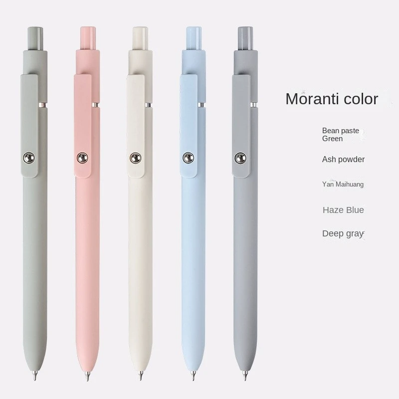 

5pieces / Set Of 0.5mm Black Ink Gel Pen Set Retro Vintage Morandi Gradient Color Gel Ink Pen For Office School Students