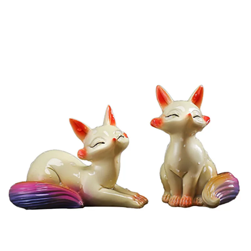 Color Changing Tea Pet Lovely The Little Fox Watering Color-changing Teaware for Tea ceremony Tearoom Ornament Household Decor tea pet ornaments