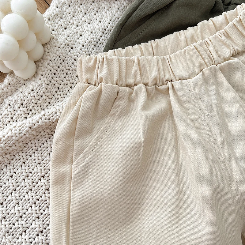 Winter And Autumn Newborn Baby Girls And Boys Cotton Trousers Travel Sports Elastic Waist Korean Solid Fashion Soft Casual 5