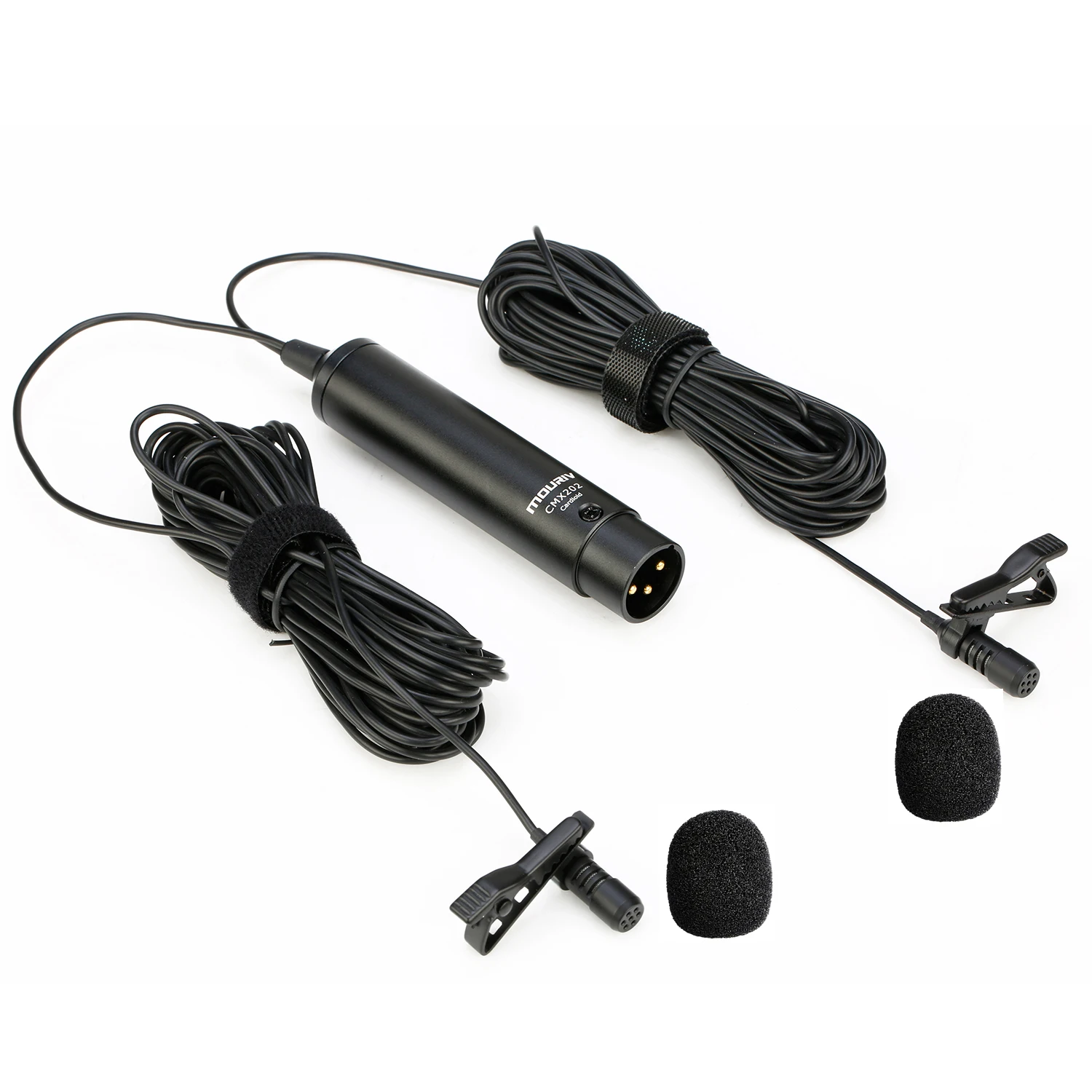 MOURIV CMX202 Dual Lavalier Cardioid Microphone Phantom Power Lapel Clip Compatible with Camera Camcorder ZOOM Tascam SONY |