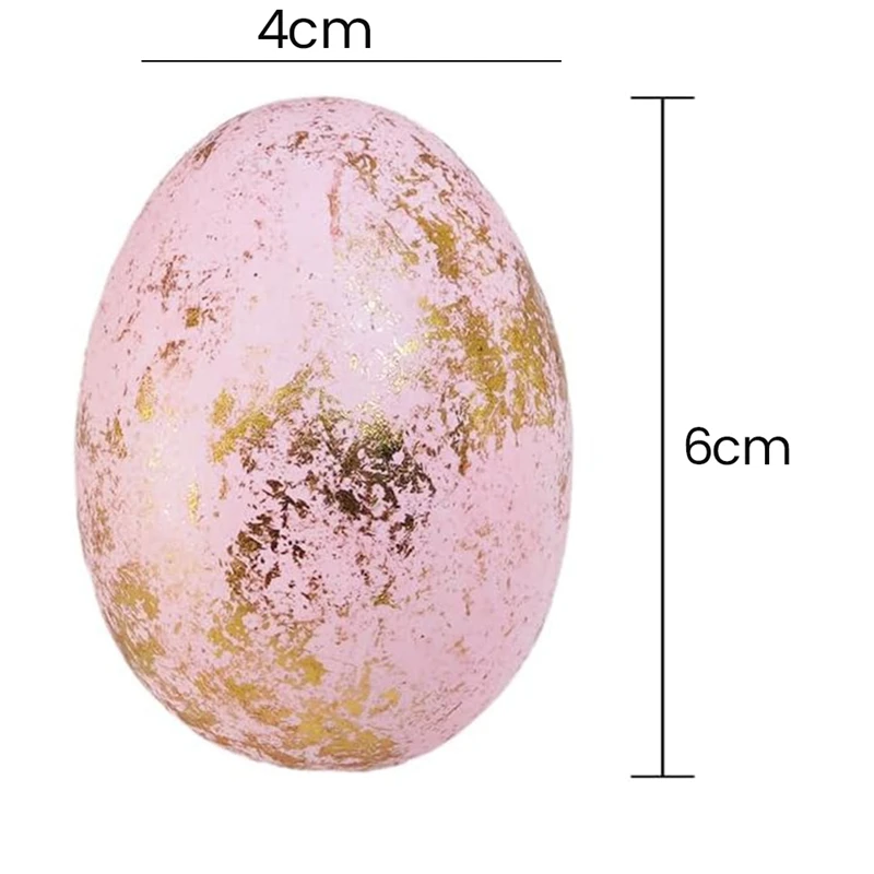 60 Pcs 6 Colors Foam Easter Eggs Pastel Easter Eggs Decorations Gold Easter Eggs Decorative Gold Speckled Eggs 4 X 6Cm 6
