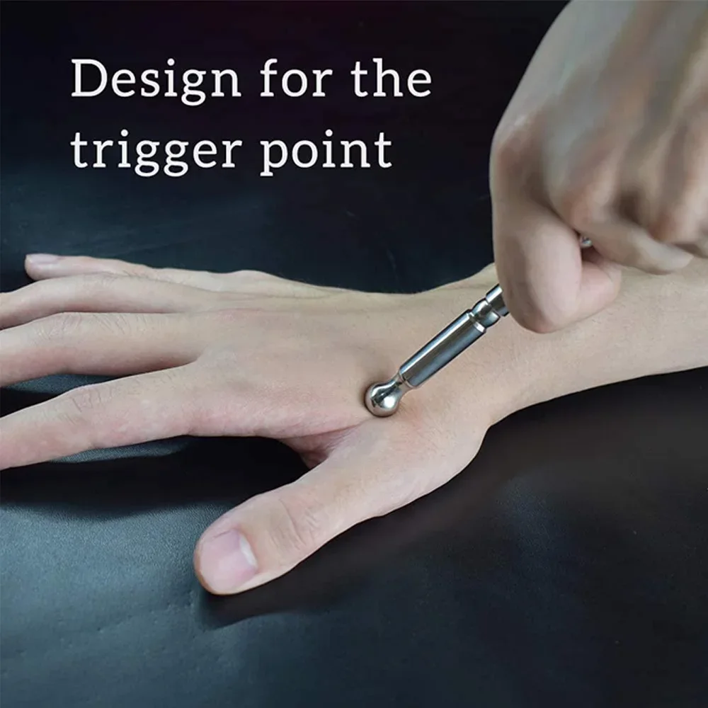 Stainless Steel Dual Head Facial Reflexology Tools Ear Massage Tool Body Point Probe Pen &Trigger Point Massager for Deep Tissue