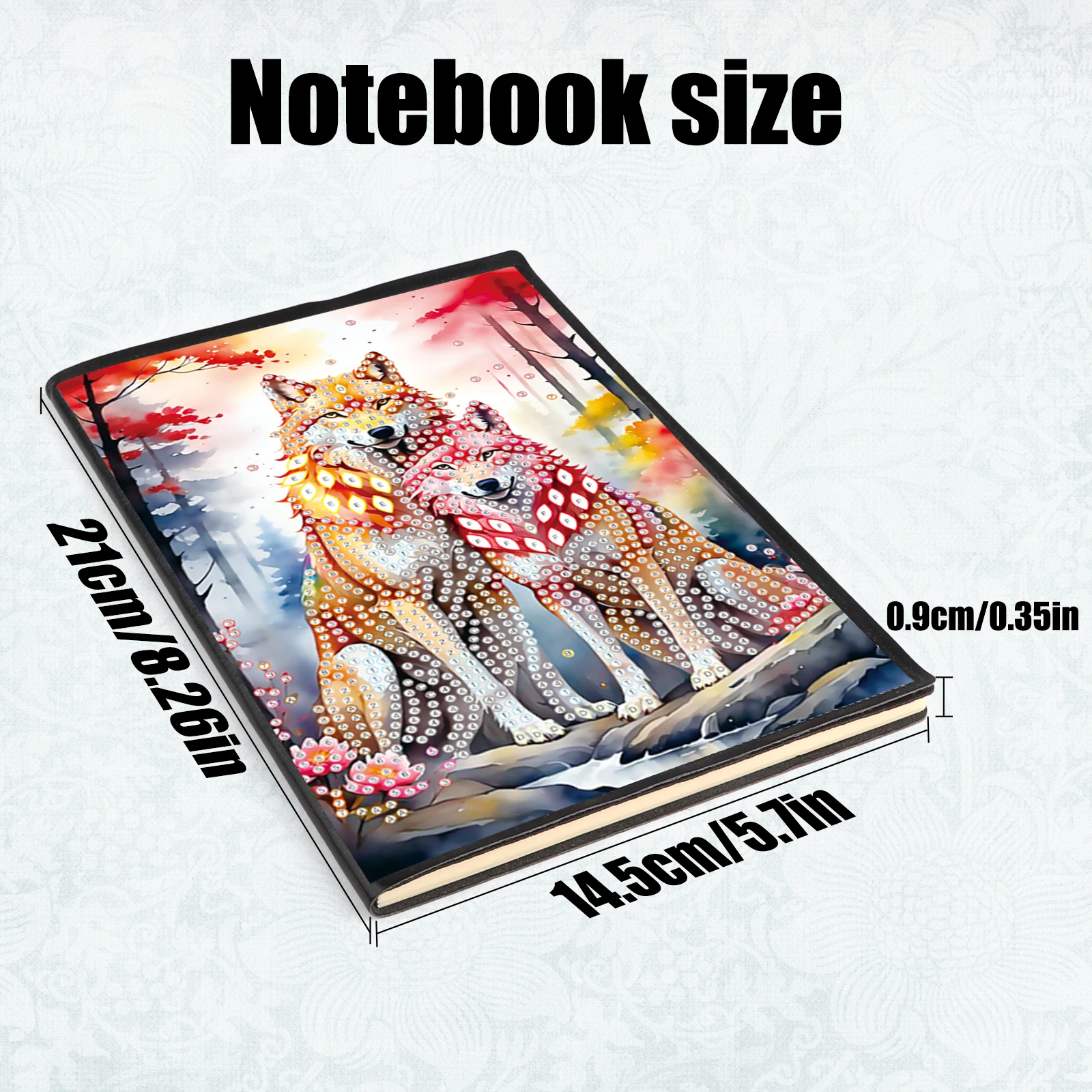 5D DIY Special Shape Diamond Art Painting A5 Notebook Sketchbook Rhinestone Art Hand Craft Kit Office Product