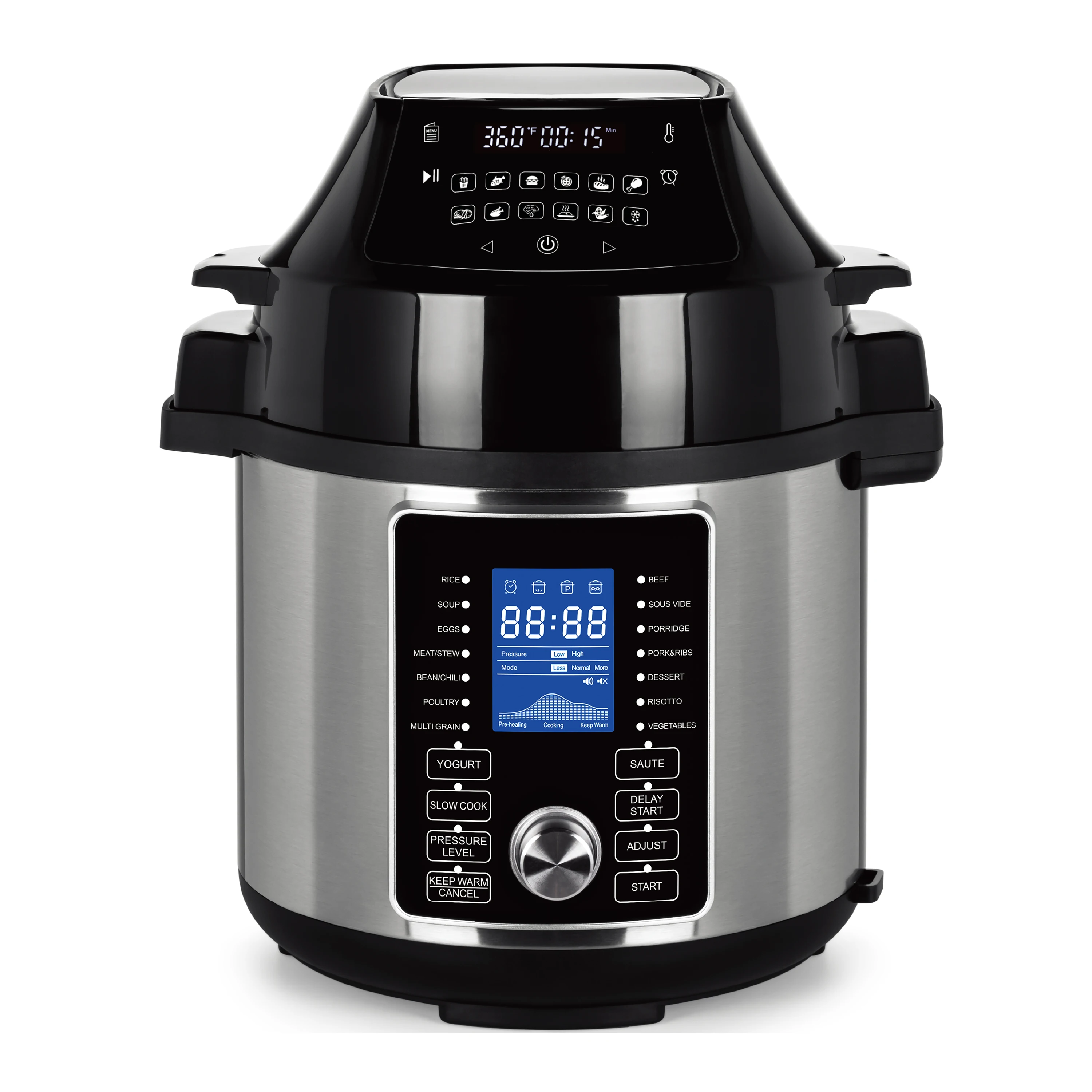 

5.3L air fryer custom oil free deep fryer stainless steel electric pressure cooker electric pressure cooker with air fryer