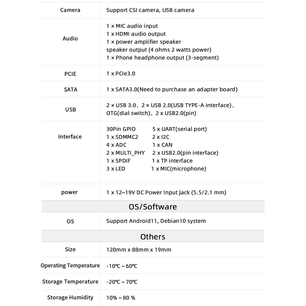 Smartfly Yy3568 Rockchip Rk3568 Placa de Desenvolvimento Duplo Gigabit Ethernet Expansível Sata Ssd Suporta Android 11 Debian10 - Imagem 4