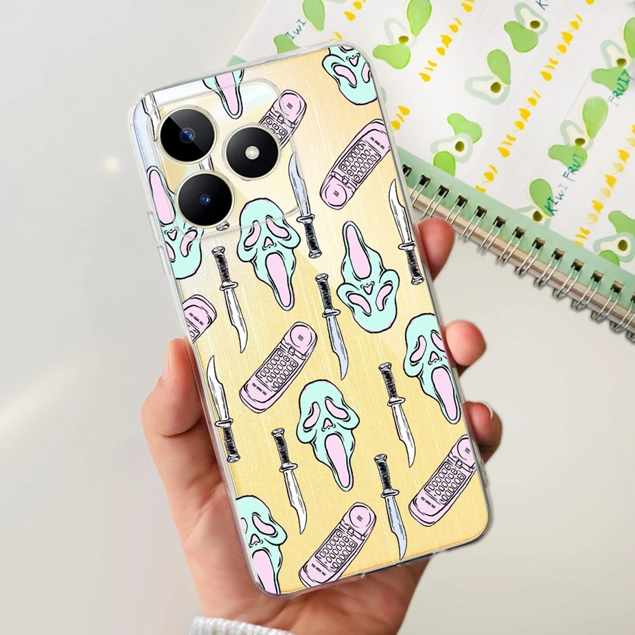 Stylish Painted Clear Silicone Phone Case - Soft Protective Cover