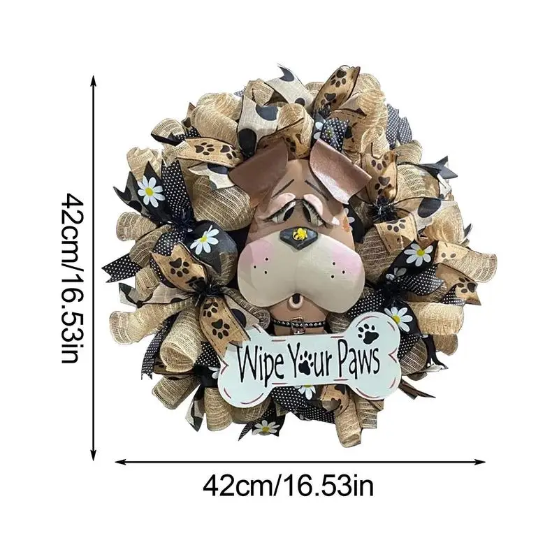 Puppy-Wreath-Garland-Dog-Head-Floral-Hoop-Christmas-Decor-Flower-DIY-Wedding-Car-Decoration-Home-Hanging.jpg Kiskutya Koszorú Garland Kutya Fej Virág Karika Karácsonyi Dekoráció Barkácsolás Esküvői Autó Otthon Lógó Mesterséges - Image 6