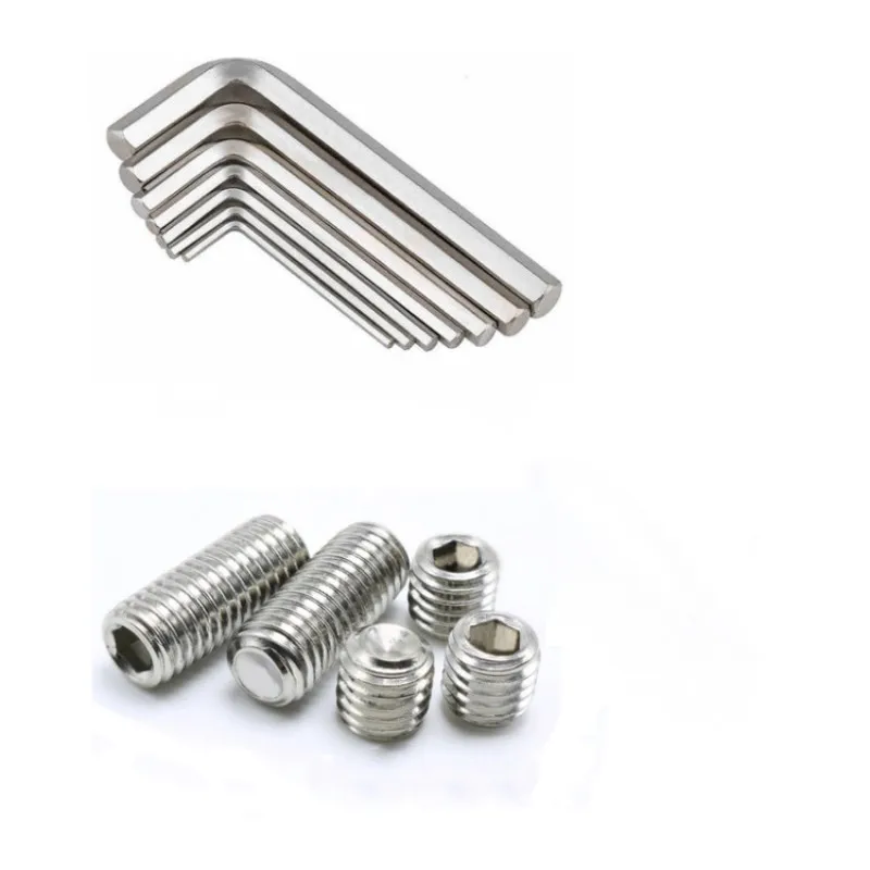 240Pcs Grub Screw Set M3 M4 M5 M6 M8 304 Stainless Steel Allen Head Hex Hexagon Socket Grub Headlessk Bolt Kit for faucet Door