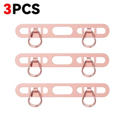 Metal Phone Lanyard with Stainless Steel Double Buckle Strap Attachment - Metal (3Pcs Rose Gold)