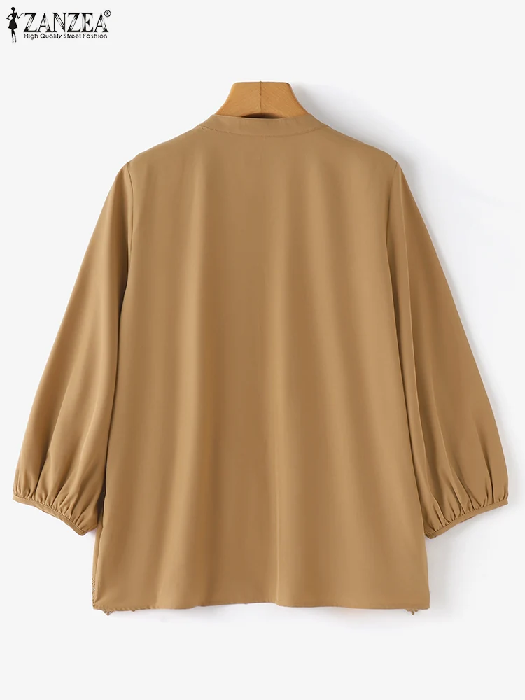 Autumn Women Long Sleeve Shirts Polyester Spandex Office Lady Casual Tops