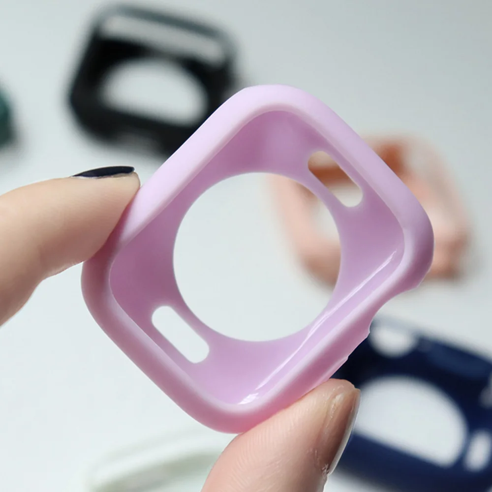 Silicone Protective Bumper Case for Apple Watch Accessories