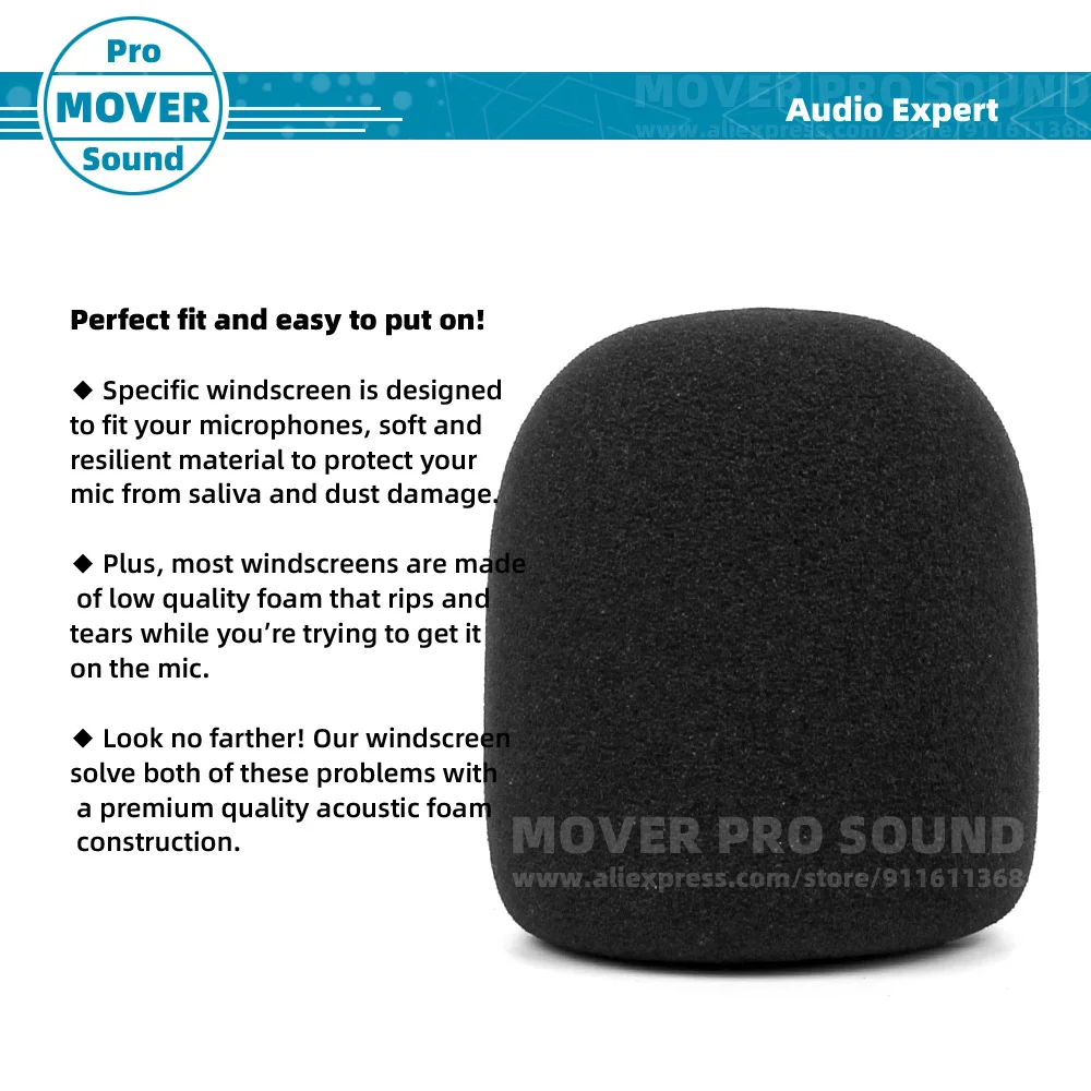 Espuma Shure Sm58 Pára-brisas Esponja de Microfone Dinâmico Filtro Pop Screen Mic Tampa Windproof Pára-brisa sm 58 58a Beta Beta58a - Image 2