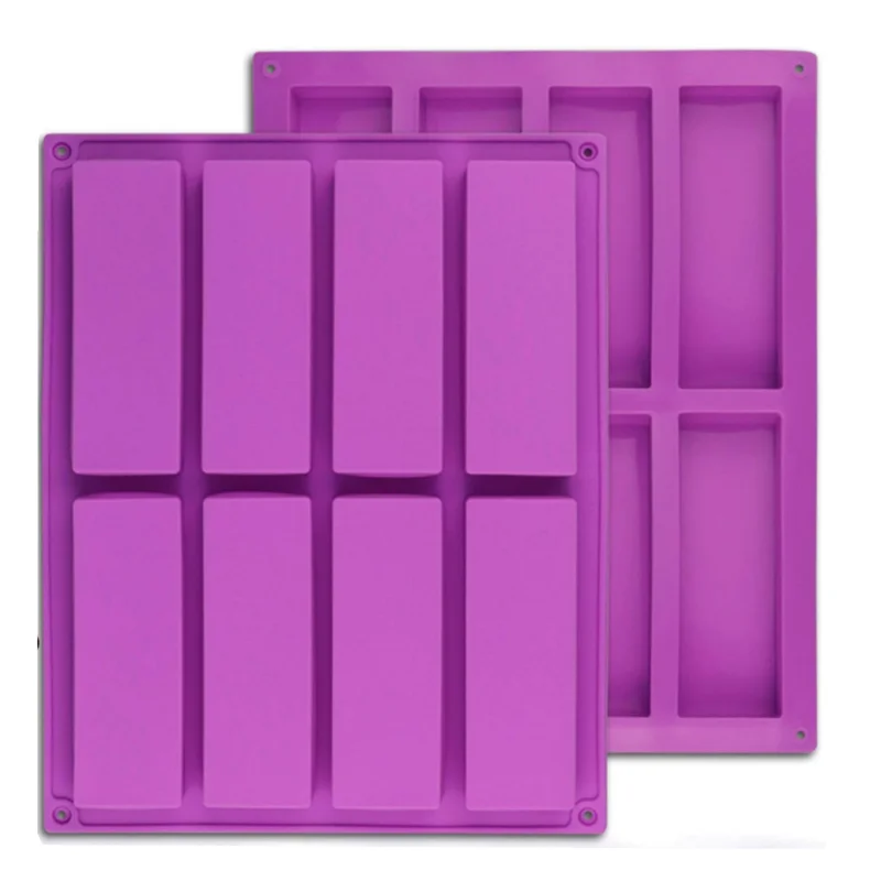 Dual Silicone Rectangle Bar Molds for Healthy Snacks and Treats