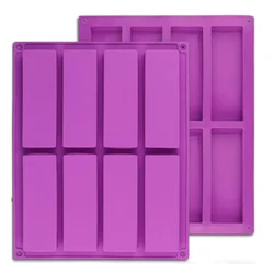 Dual Silicone Rectangle Bar Molds for Healthy Snacks and Treats (VIOLET/紫罗兰)