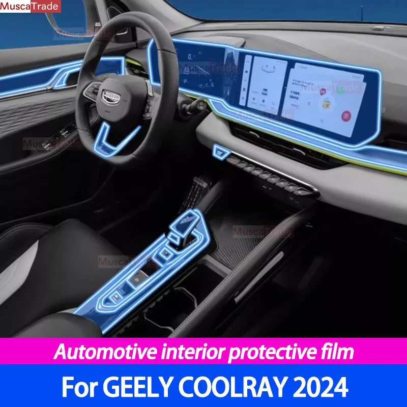 

For GEELY NEW COOLRAY 2023 2024 Gearbox Panel Dashboard Navigation Automotive Interior Protective Film Transparent Anti-Scratch