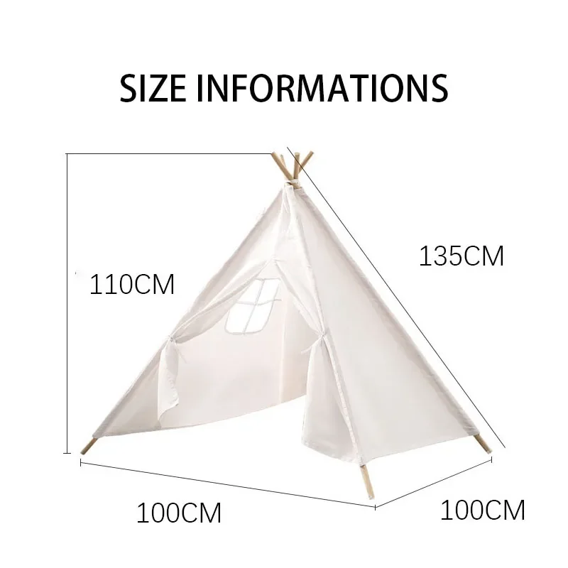 1.3M Indian Kids Tent Wigwam Tipi for Children Folding Indoor Outdoor Camping Castle Home Baby Play House Tents Photo Props Gift 6