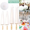 1-6PCS Paper Parasol 60/84cm Wedding Paper Umbrellas White Umbrella Photography Props For Baby Shower Party Wedding Decoration 1