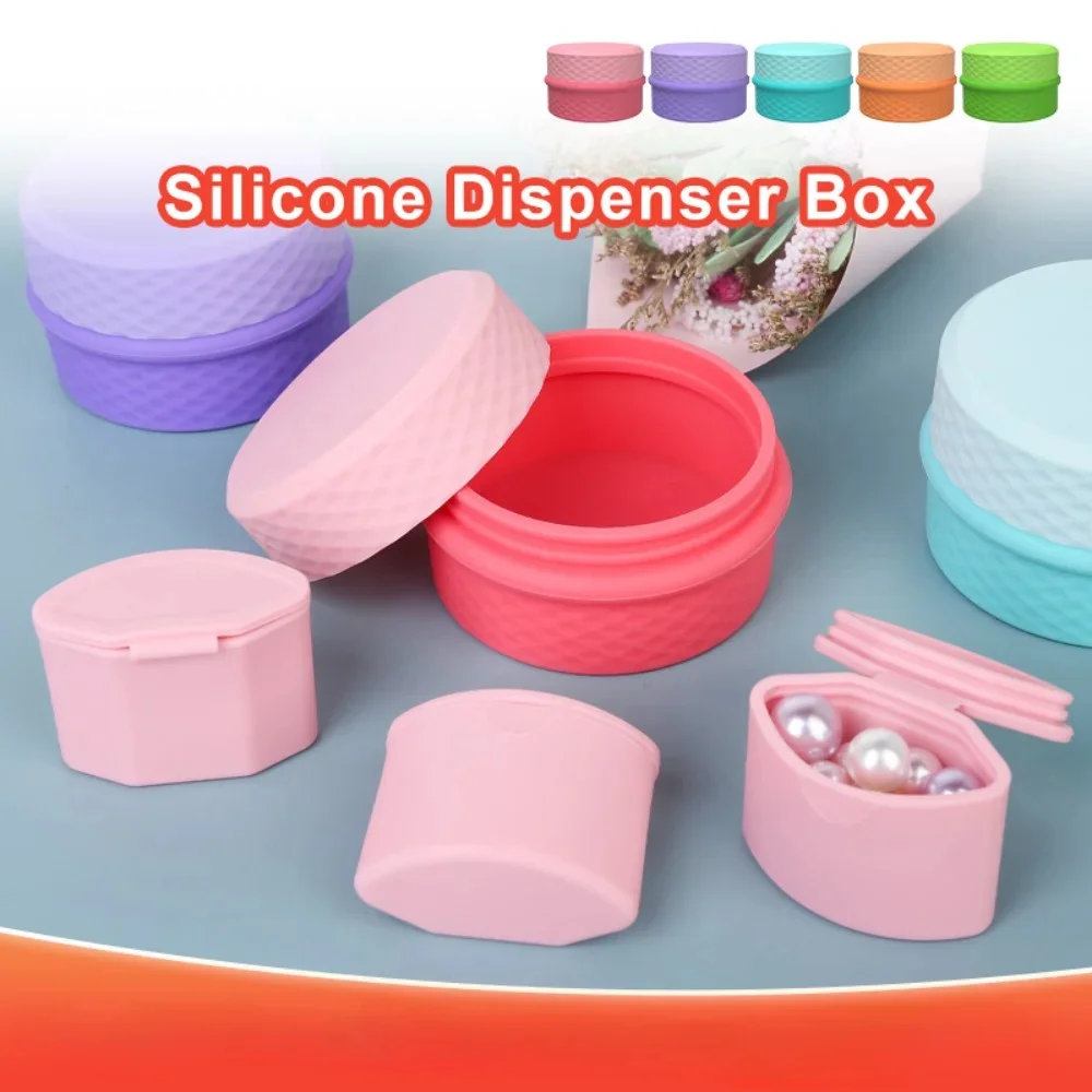 Silicone Mini Dispensing Compartment Box Portable Makeup Packing Box Travel Containers for Cosmetic Makeup Face Cream glue pen dot liner contact adhesive pastel dispensing quick drying glue portable for memo diary album journal stationery