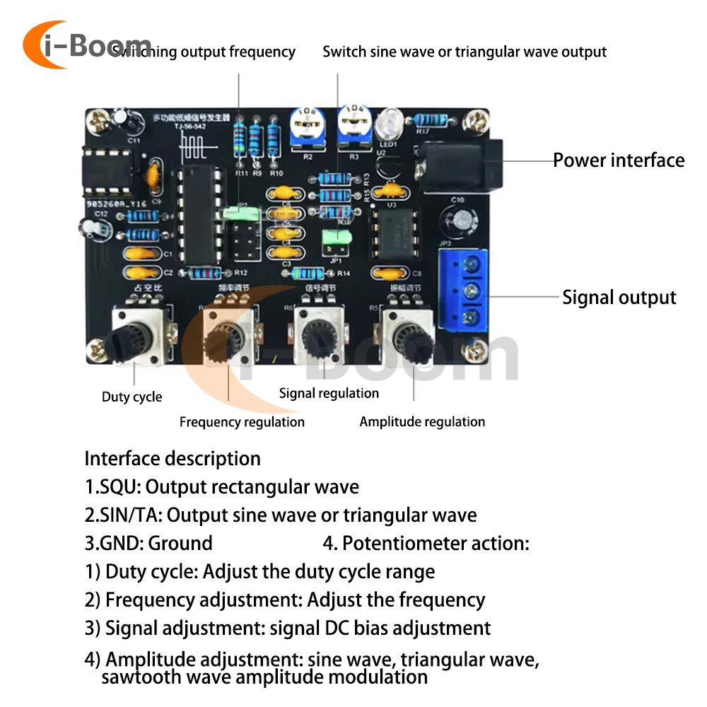 ICL8038 Monolithic Function Signal Generator Module Sine Square Triangle Signal Generators DIY Welding Practice Kit 4
